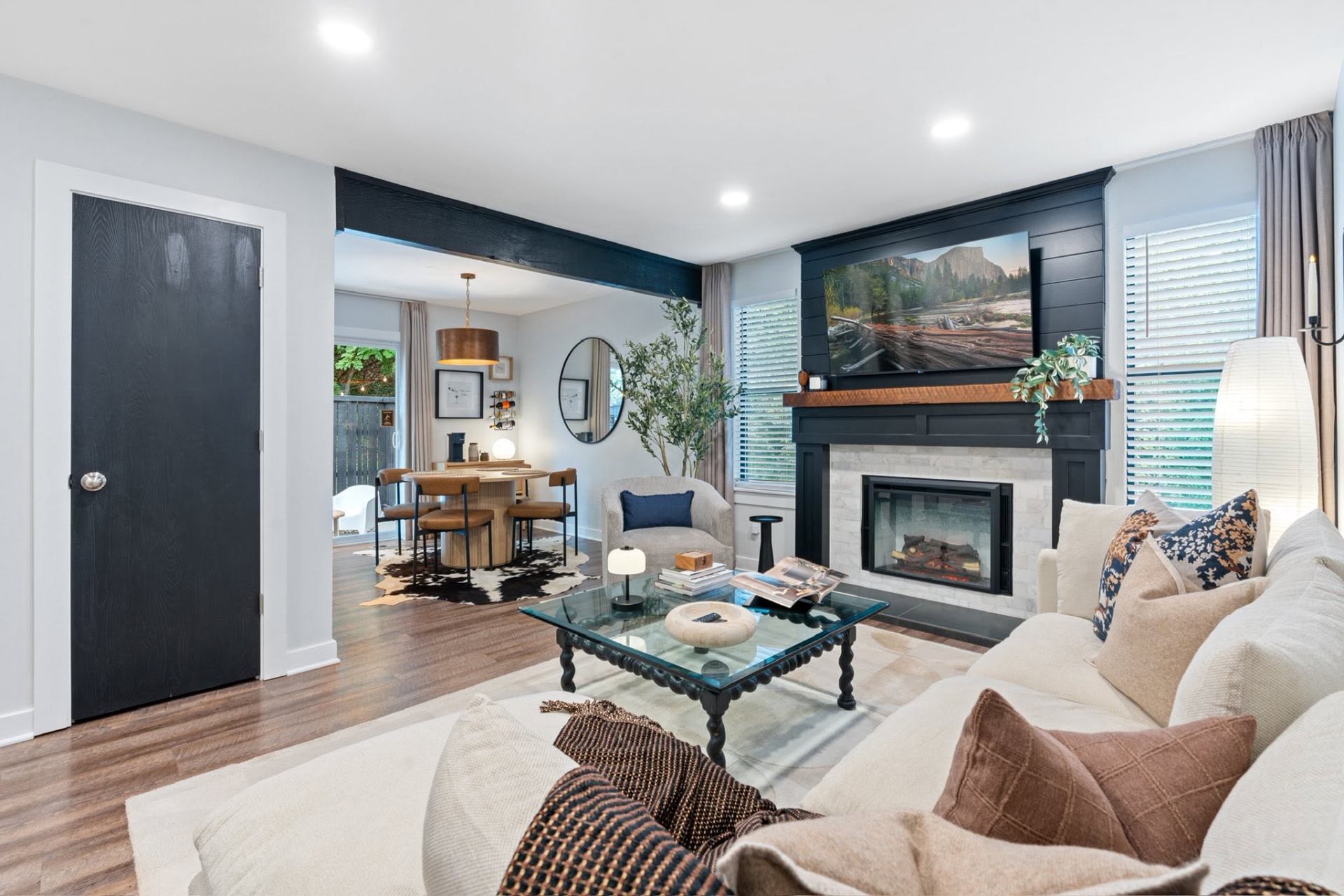 Open-concept living and dining